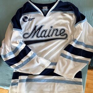 Maine Hockey Jersey - White & Navy